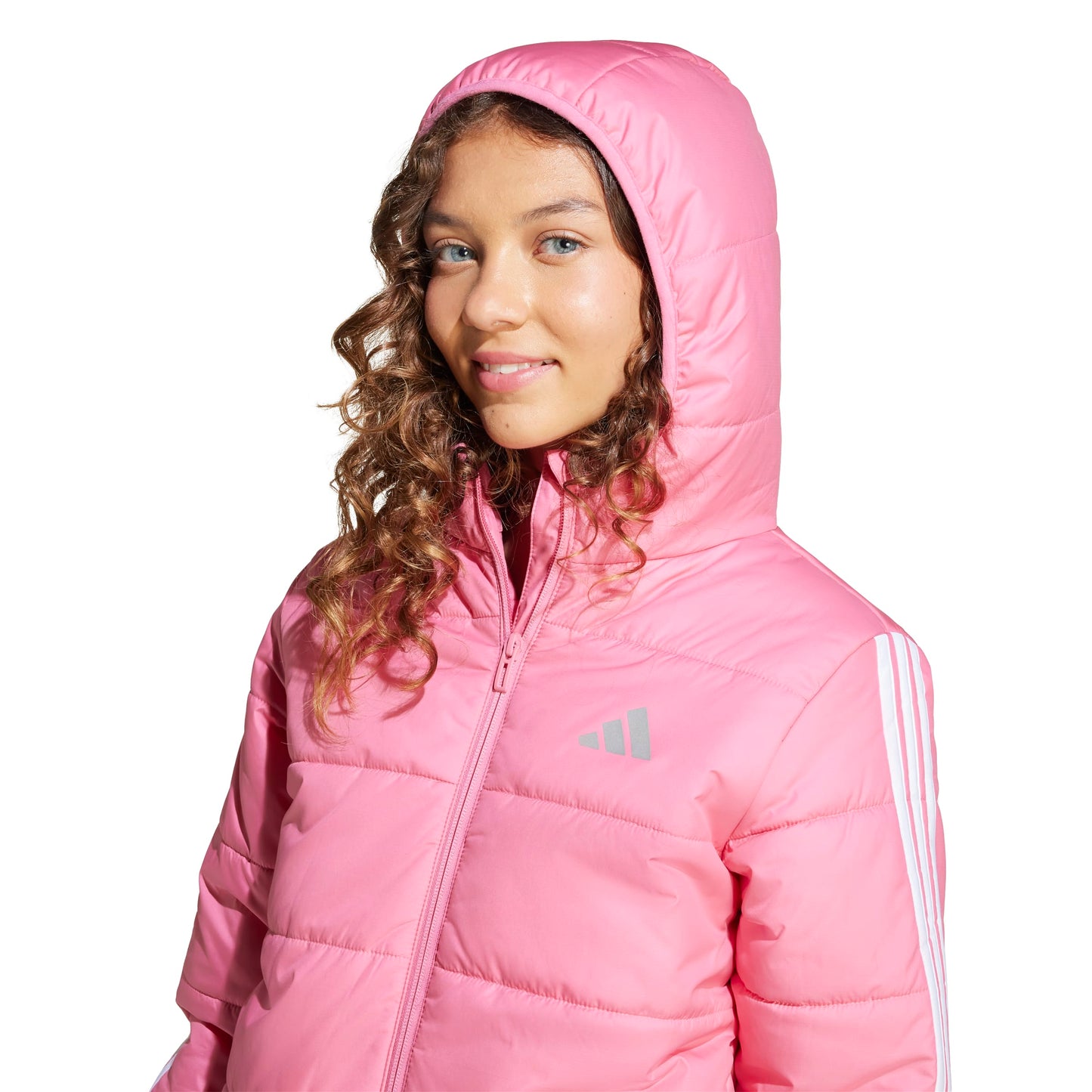 ADIDAS ESSENTIALS THREE STRIPES JACKET PNKFUS/WHITE