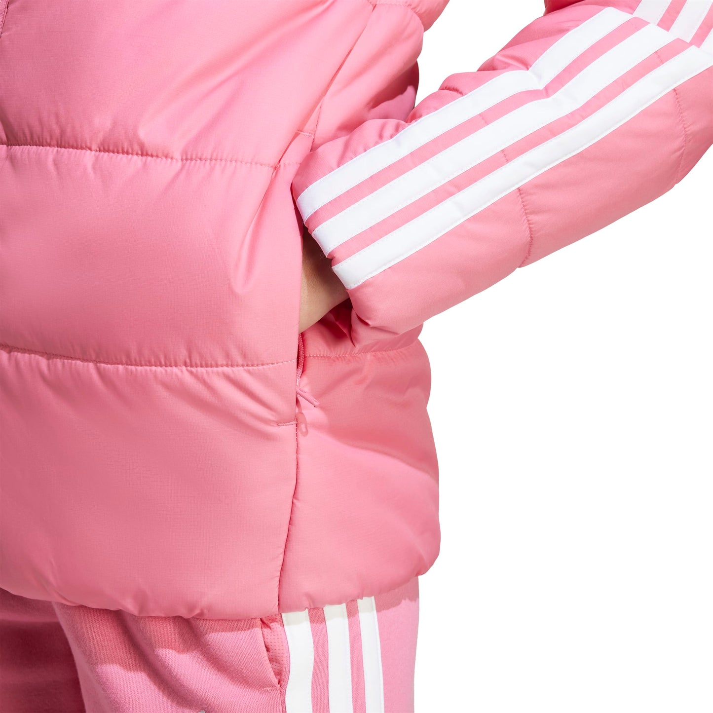 ADIDAS ESSENTIALS THREE STRIPES JACKET PNKFUS/WHITE