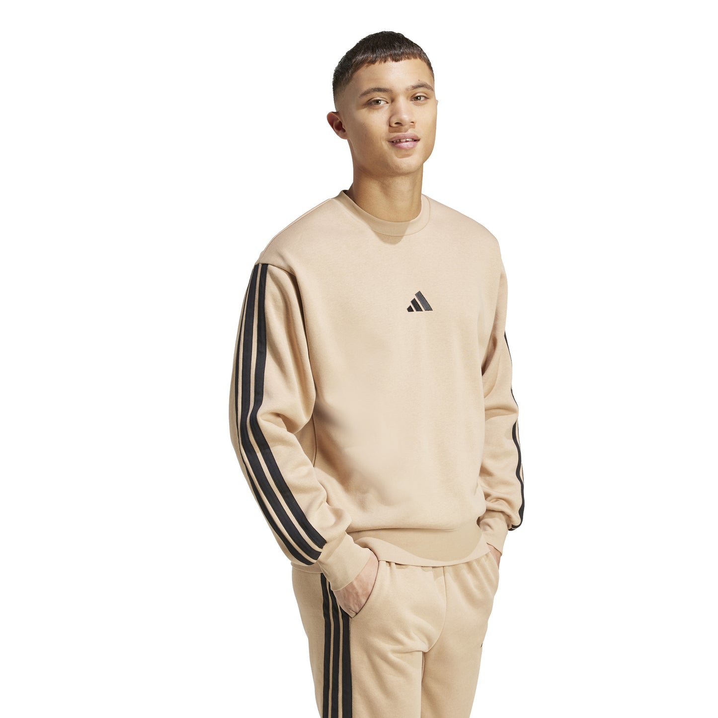 ADIDAS THREE STRIPES FLEECE SWEATSHIRT WARSAN/BLACK XL