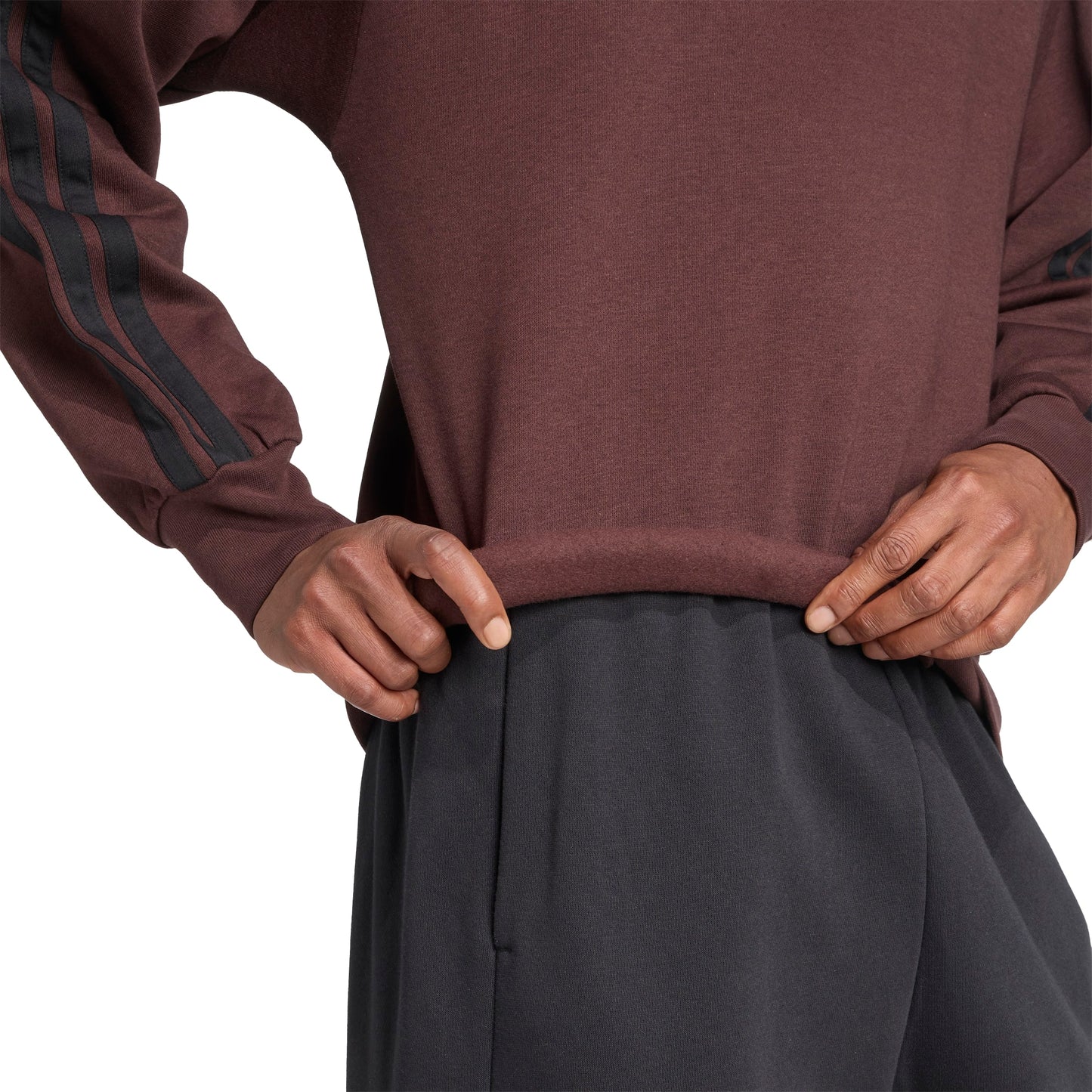 ADIDAS THREE STRIPES FLEECE SWEATER SHABRN/BLACK